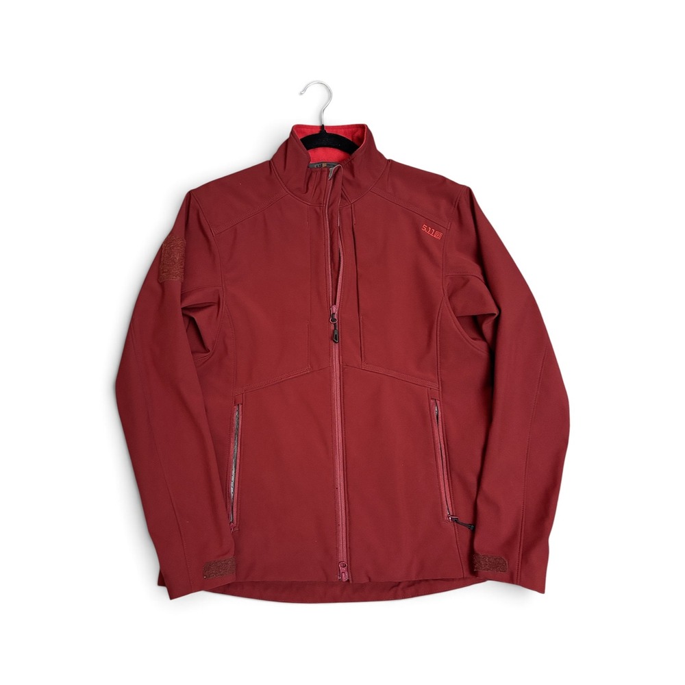 5.11 Tactical Sierra Softshell Jacket Womens Small Burgundy Red Fleece Lined